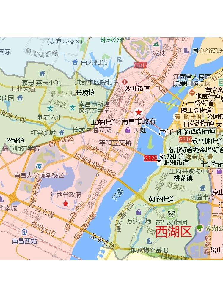 南昌地图区域划分,南昌地区地图全图高清版